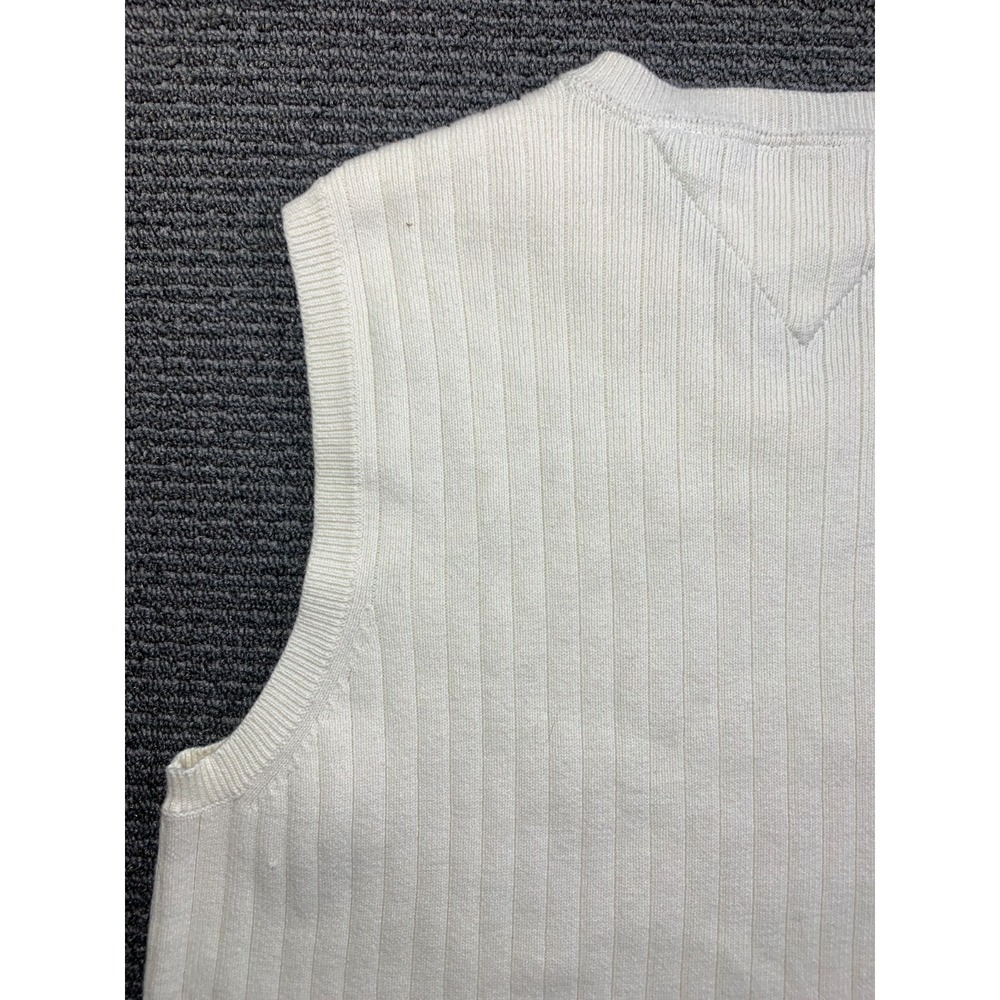Tommy Hilfiger Knit White Sweater Vest Varsity Tennis Golf Men's Size L - Picture 12 of 14